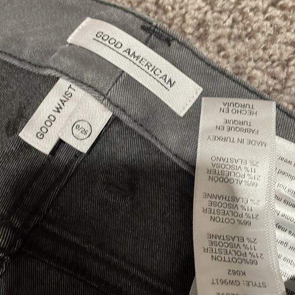 NWT GoodAmerican gray wax jeans - Picture 3 of 6
